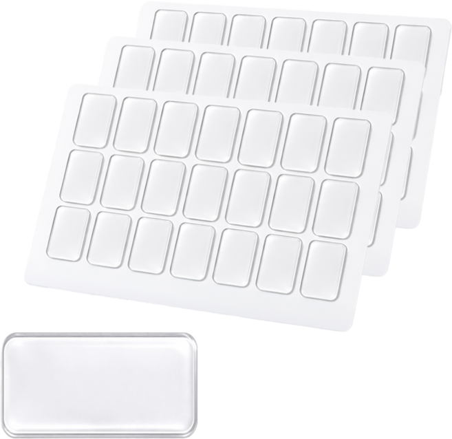 투명 양면 접착 패드 피규어 고정 스티커 미끄럼방지 젤 패드 소품 고정 테이프 10x20mm, 63개