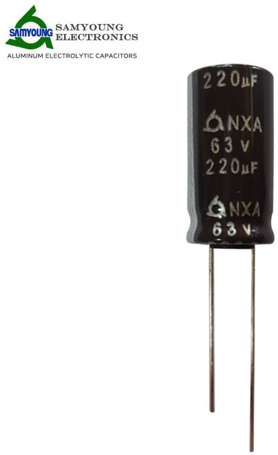 삼영콘덴서 전해콘덴서 63V 220UF NXA 105℃ SAMYOUNG, 1개