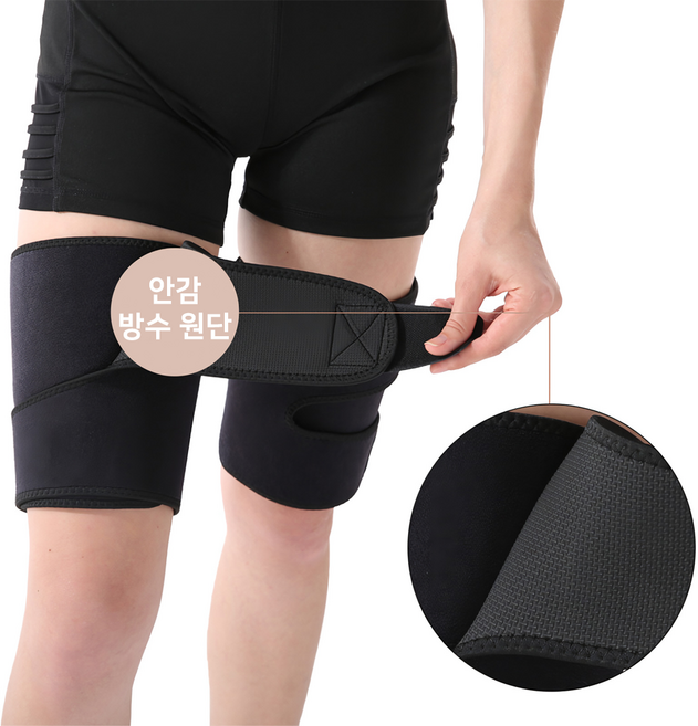 볼파스 남녀공용 2중 벨크로 허벅지 보호대, 1개