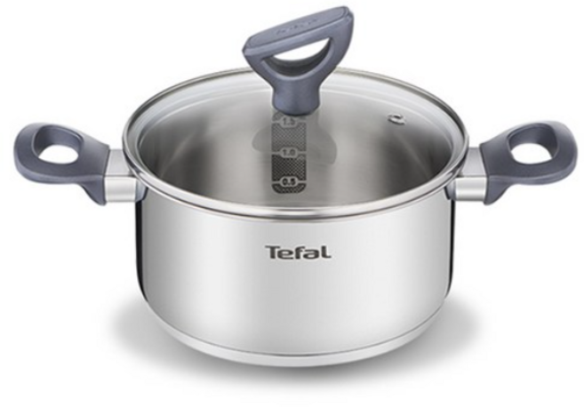 테팔 인덕션 데일리쿡 양수냄비, 18cm, 은색콤비, 1개