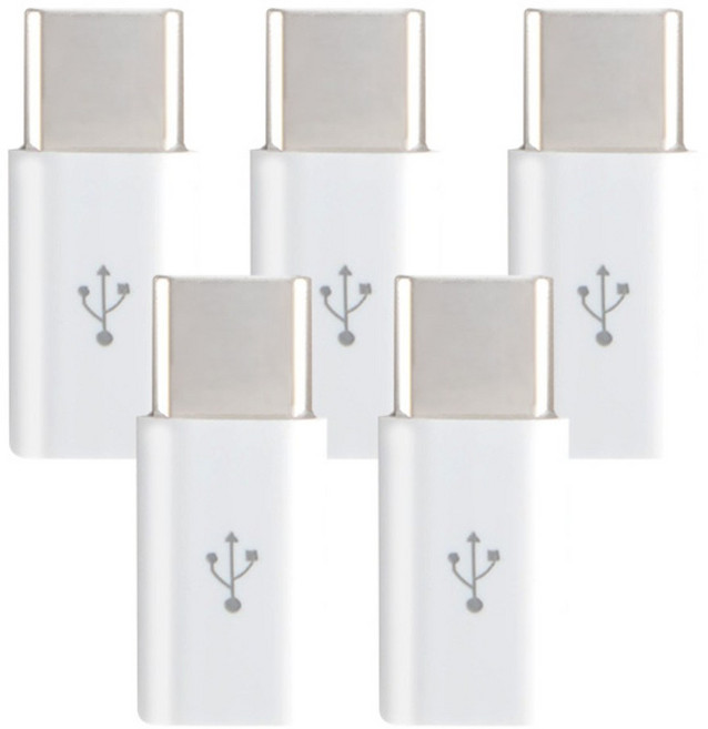 칼론 USB C타입 변환젠더, ET-G5G(화이트), 5개, 23mm