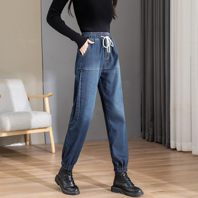 섹시하니 여성 기모 데님 청바지 시보리 배기팬츠 똥싼바지