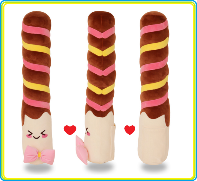 토이웍스 앙증 리본 빼빼로 쿠션 70cm (주머니 포함), 화이트