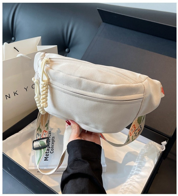 반달 크로스백 가벼운 안전한 여행용 만두 캔버스 수납 가방 미니 만두 호보백 파우치