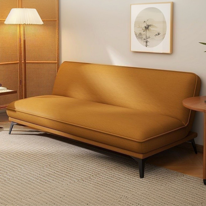 아파트 거실 편안한 휴식용 리클라이닝 접이식 낮잠 소파베드, 노란색(1200mm)