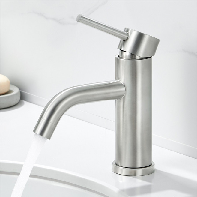 준앤코 스테인리스 원홀 세면대 수전, 1개