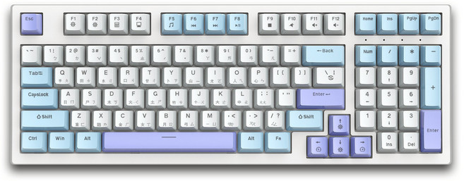 FOREV K98換軸機械鍵盤【倉頡注音 可編成】RGB玩色電競靜音鍵盤, FV-K98白川紫(靚紫), P001, 紅軸