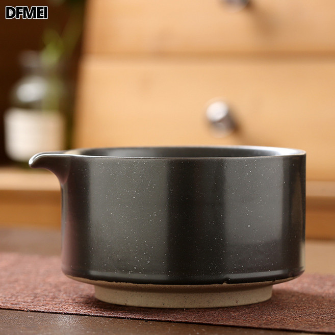 DFMEI 抹茶碗陶瓷茶具配件茶筅立套組日式茶道宋代點茶藝工具沙拉特色碗, 1個, 抹茶碗-半釉黑色, 參考詳情