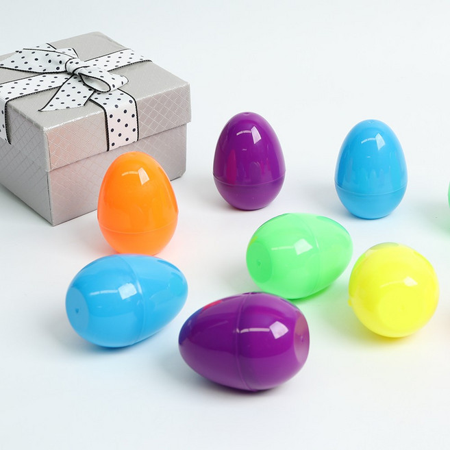 뮤즈 컬러 달걀모양 뽑기캡슐 대 높이 7cm / 6컬러X2P 계란캡슐 에그캡슐 경품 뽑기볼 빈캡슐볼 부활절캡슐, 12개