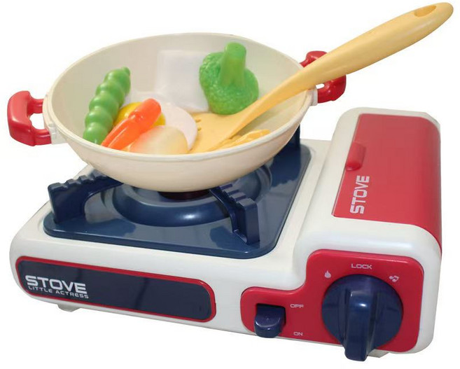 STOVE Little Actress 仿真瓦斯爐玩具套裝, 藍紅, 1個