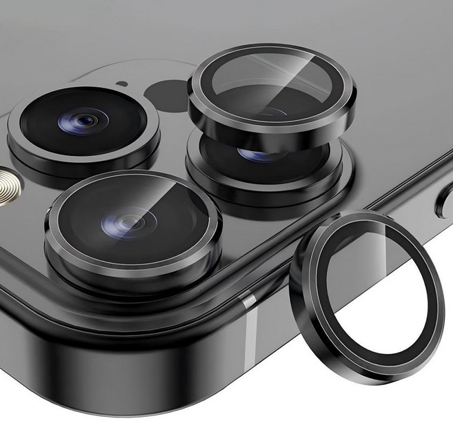 담니크 휴대폰 카메라 렌즈 강화유리 메탈 링 보호필름, 1세트