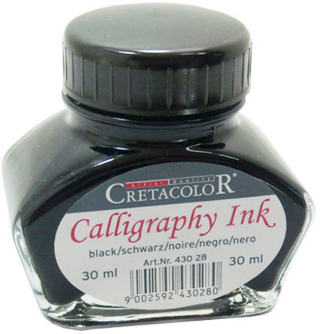 크레타칼라 칼리그라피잉크 30ml 블랙 Black 43028, 상세페이지 참조, 1개