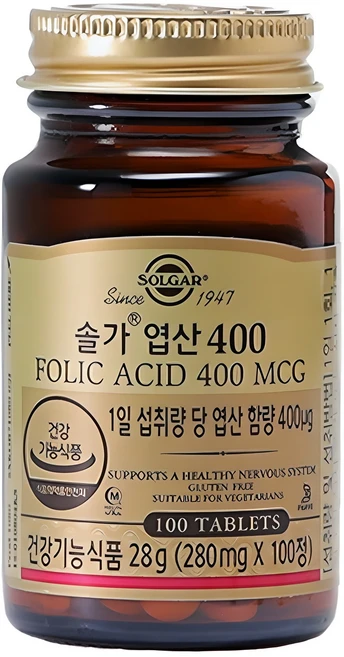 솔가 엽산 400, 100정, 1개 - 쿠팡