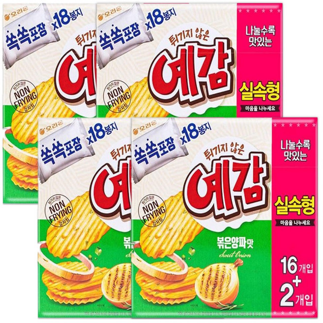 오리온 예감 볶은양파맛, 306g, 4개