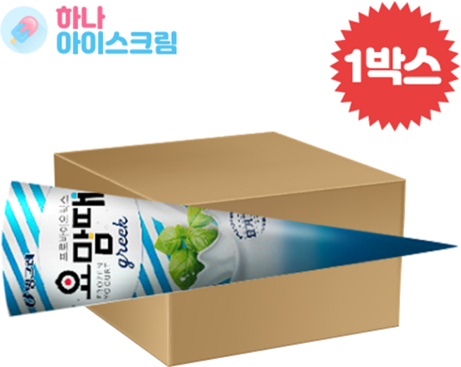 (하나유통)빙그레 요맘때 그릭콘 플레인 한박스 아이스크림, 24개, 150ml