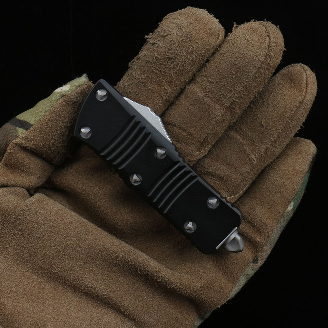 마이크로 EDC 기술 ﻿ JK SL UT 나이프 새틴 표면 블루 레드 D2 강철 경도 항공 알루미늄 핸들, 18 JK White Hellhound