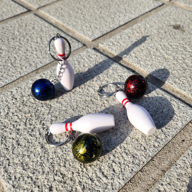 볼링핀 키홀더 볼링 열쇠고리, 1개, 그린