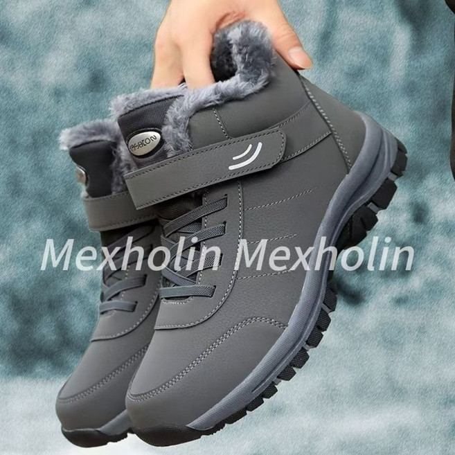 남성 여성 겨울 스노우 부츠 방수 가죽 운동화 초보온 커플 남녀 부츠 아웃도어 남성 미끄럼 방지 고무 앵클 부츠 작업화