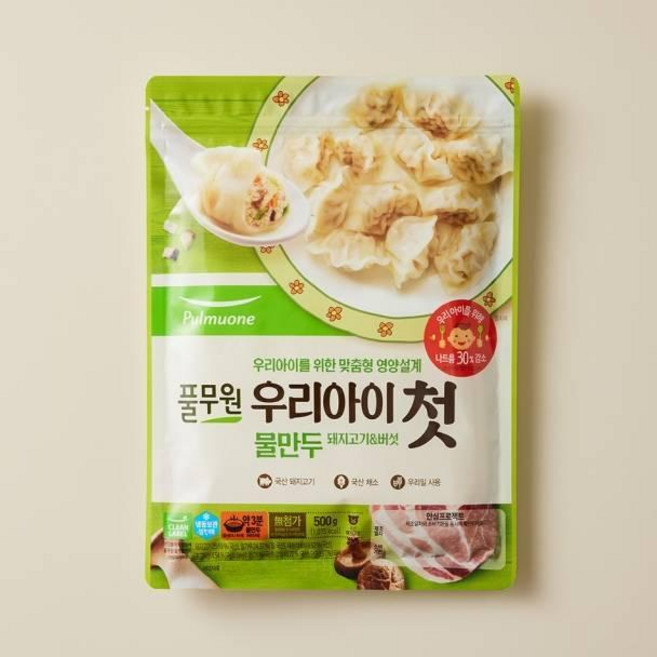 풀무원 우리아이 첫 물만두 (돼지고기 버섯) 500g, 1개