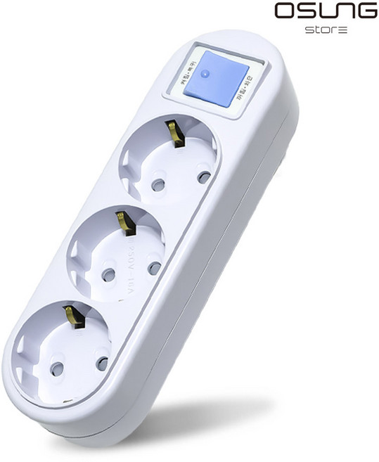 오성 과부하 과전류 자동차단 LED 일자형 어댑터 절전 멀티탭, LED일자 3구, 1개