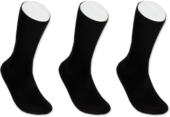 양말명가 남성용 요술버선 무지검정 장목 3켤레