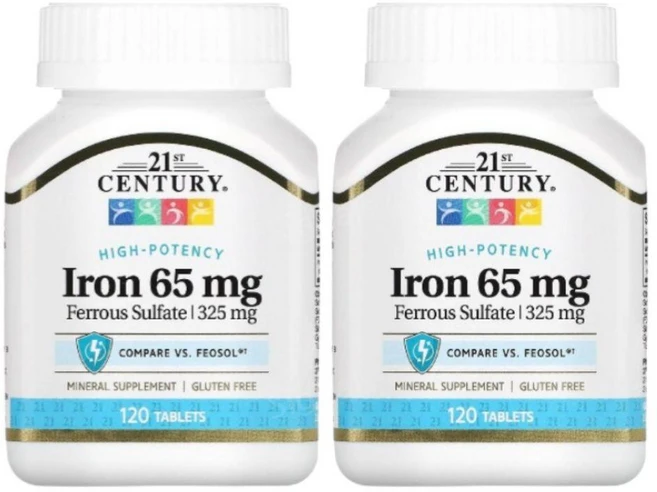 21세기 철분 아이언 65mg 120정 2개 Iron - 쿠팡