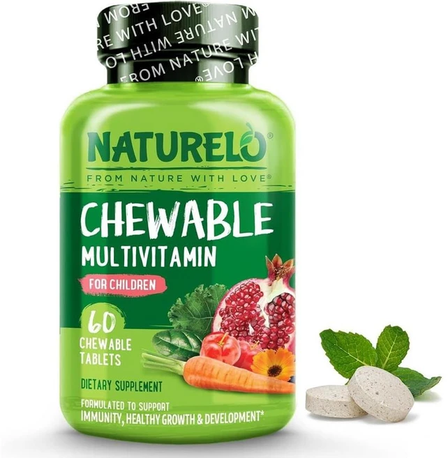 영국 내추렐로 NATURELO 어린이 멀티비타민 츄어블, 60정, 6개 - 쿠팡