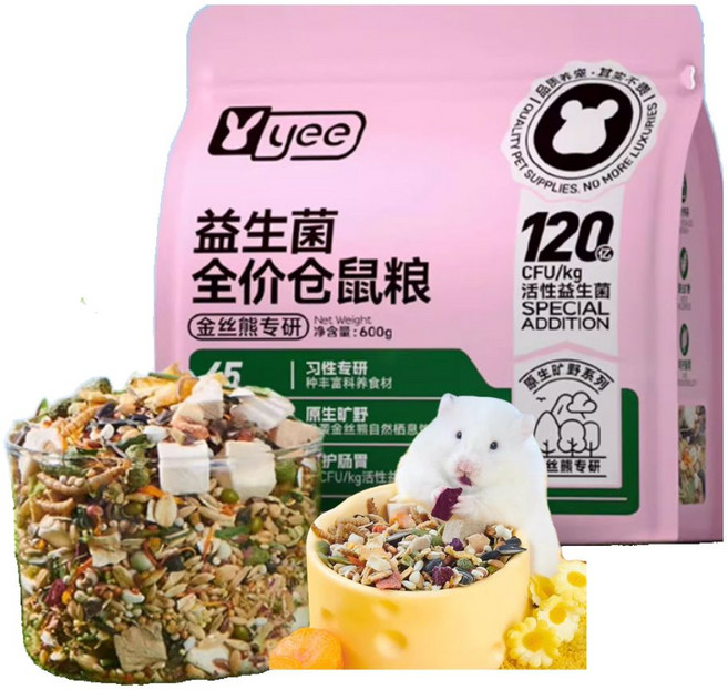 (best) 햄스터 yee 유산균 밥 먹이 사료 프로바이오틱 골든햄스터, 1개, 600g