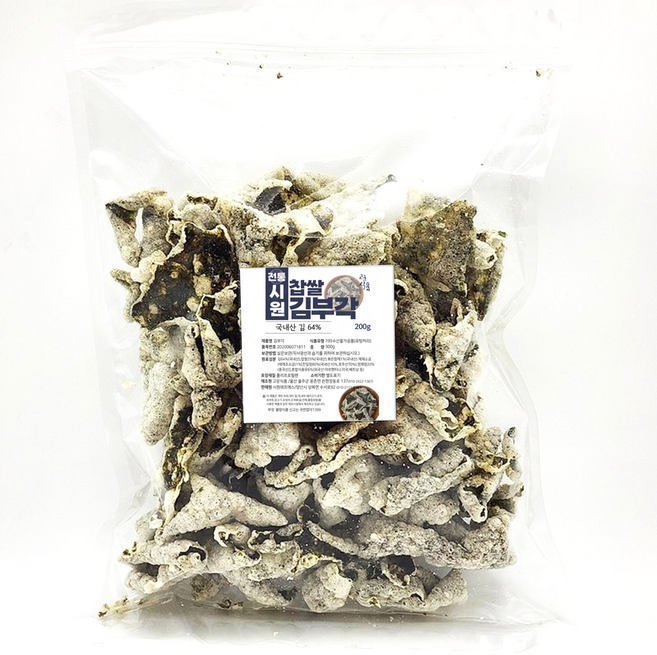 바삭한 국내산 김부각 200g 건강한 간식 과자 안주 튀각, 2개