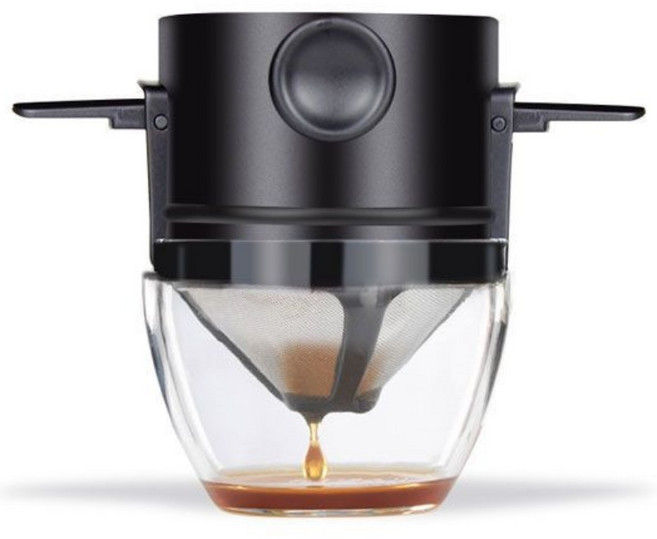 FATTYS 접이식 캠핑 휴대용 커피 드리퍼, 블랙, 1개