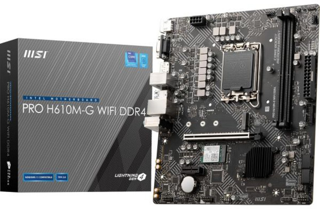 MSI PRO H610M-G WiFi DDR4 Pro 시리즈 마더보드121314세대 인텔 코어 LGA 1700 소켓 PCIe 4 2.5G LAN SATA 6Gbs M.2 슬롯