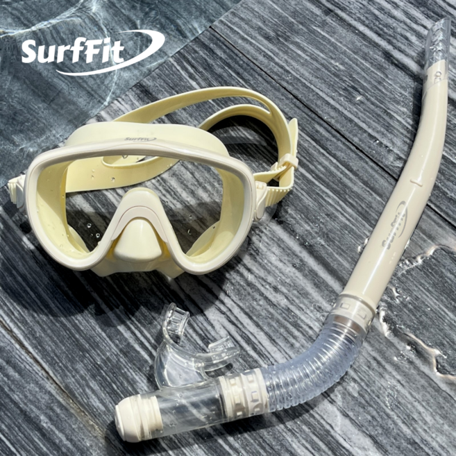 써핏 성인 스노쿨링 마스크 세트, 버터 크림