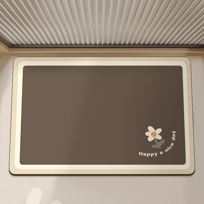 FATTYS 미끄럼방지 데이지 발매트, 1개, 사각