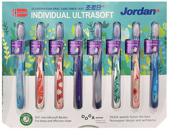 C 조르단 인디비주얼 소프트 초미세모 칫솔, 1, 8개입