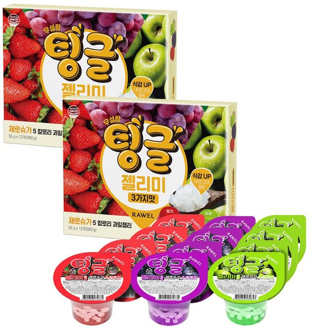 팅글 젤리미 제로슈가 3종 x 4p 세트, 55g, 2세트