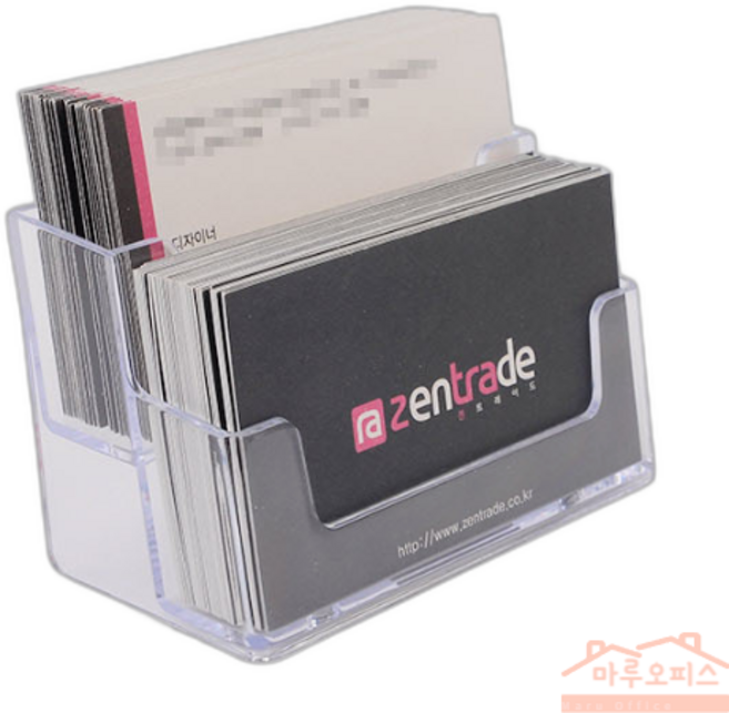 마루오피스_ 투명 아크릴 명함꽂이 명함보관함 투명명함꽂이, 1개, 2단