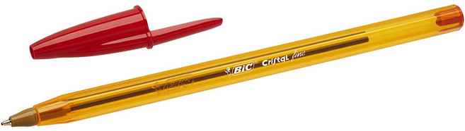 BIC Cristal 原子筆, 1個, 1支紅 0.8 mm, 1支紅 0.8 mm