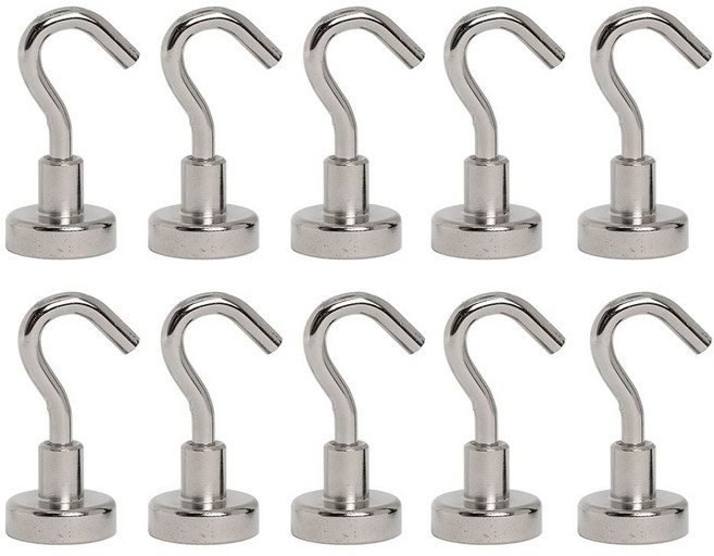 고리자석 후크 16mm 실버 1SET(10P) 초강력 네오디움 g9g+1052AE