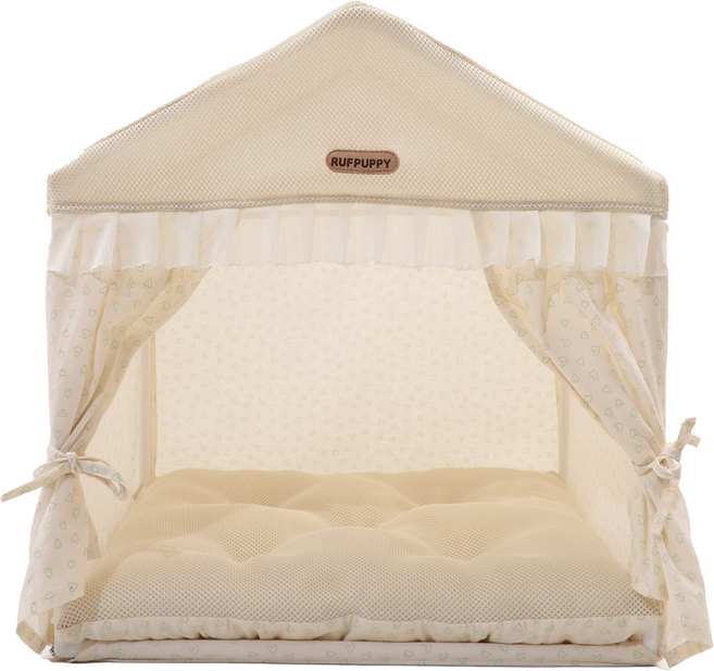 [앨리펫] 밀크 쿠션 펫하우스 강아지 고양이 텐트 쿠션 하우스 숨숨집, 1개, 베이지