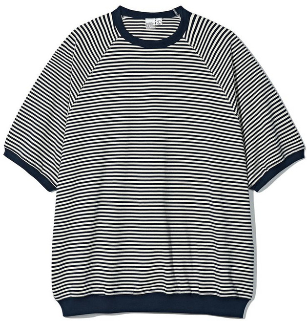 PARTIMENTO 스트라이프 풀오버 하프 티 네이비 PY-25198 NY 454096