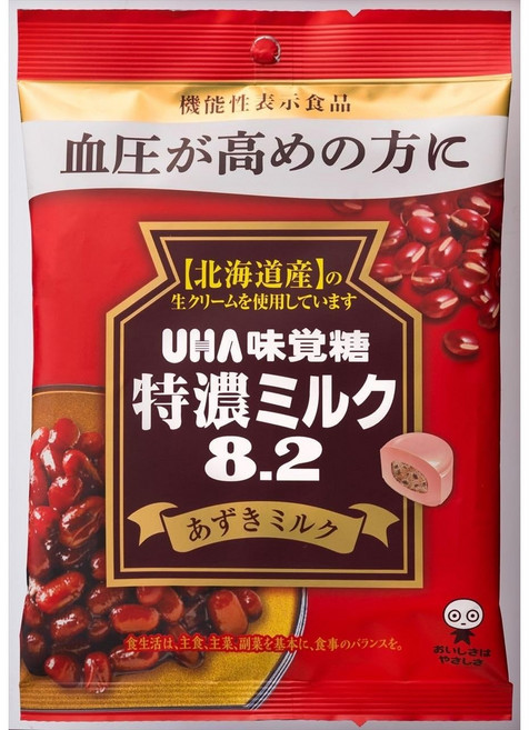 UHA Mikakuto 특농 밀크 8.2 팥 밀크 캔디, 3개, 93g
