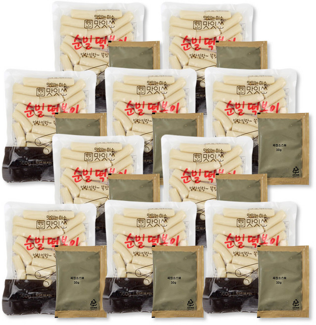 실온보관 가능! 맛잇쏘 떡볶이 밀떡+짜장 소스, 10개, 190g