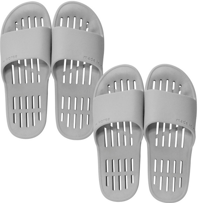 다시너스 슬림핏 낮은 빠른물빠짐 욕실화 2개, 그레이