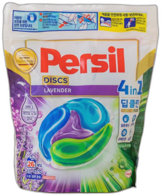 퍼실 디스크 캡슐세제 라벤더 세제 청소용품, 1g, 1개