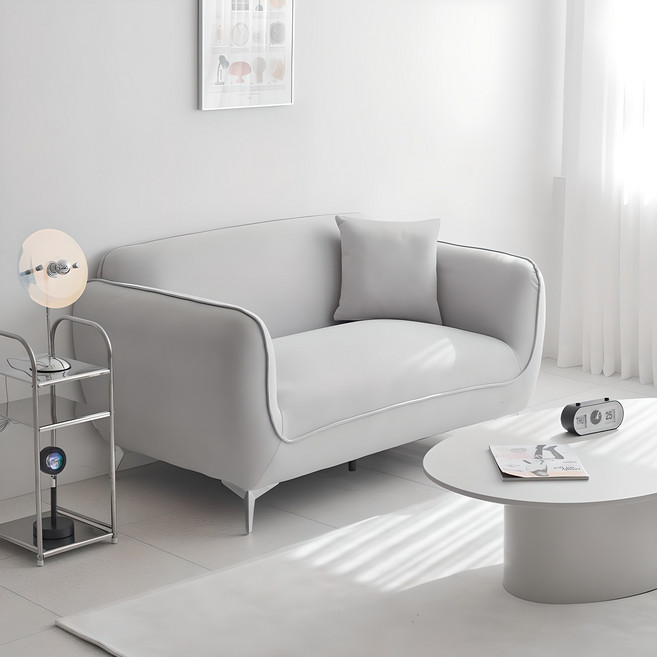 도모디자인 포코 엣지 소파 2인용 + 쿠션2P 방문설치, 그레이