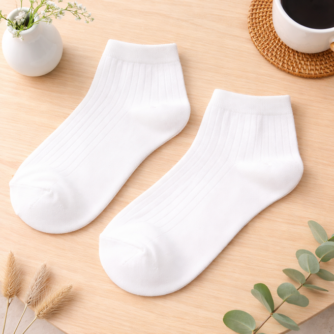 [보슈아] 국산 여성 여름용 인견미니양말5족 깨끗한 단색칼라양말