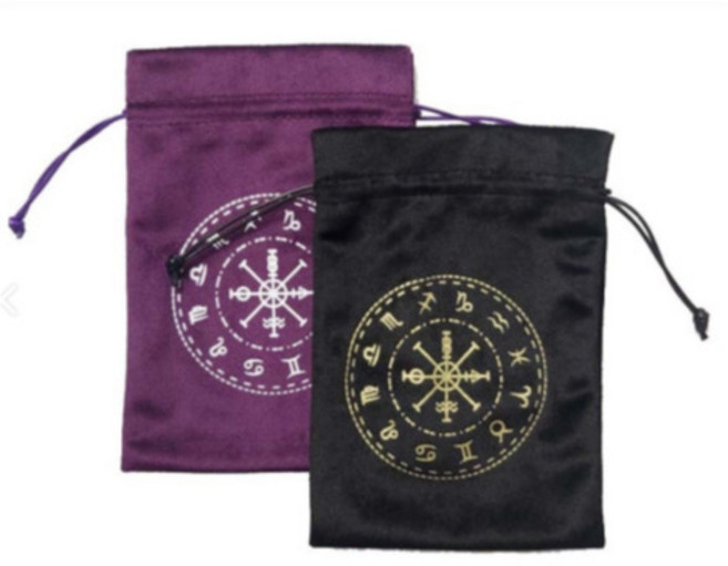 보스케 고급 벨벳 타로 파우치 모음, 펜타그램퍼플+블랙세트, 1개