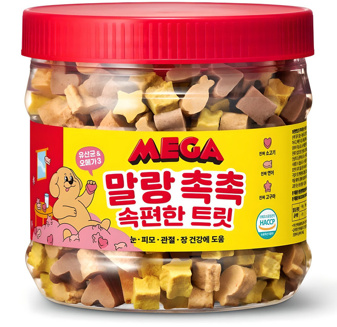 마르스랩스메가 강아지 말랑 촉촉 속편한 노즈워크 트릿, 혼합맛(소고기/연어/고구마), 400g, 1개