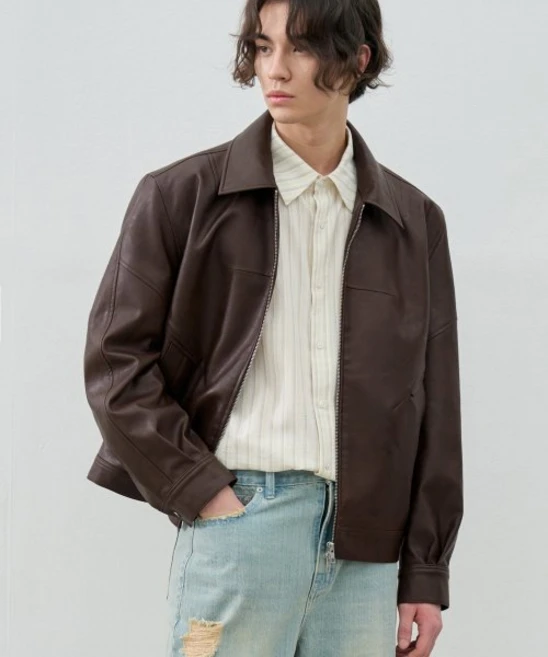 매장정품 드로우핏 인시전 레더 블루종 자켓 [RED BROWN] DFJK4110RBR 1368777 - 쿠팡