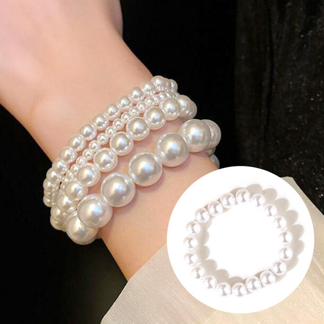 일호장신구 다양한 미니 앤 왕 진주 팔찌 데일리 펄 고무밴딩 프리사이즈